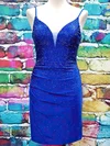 Sheath/Column V-neck Silk-like Satin Short/Mini Short Prom Dresses With Beading #Favs020020110621