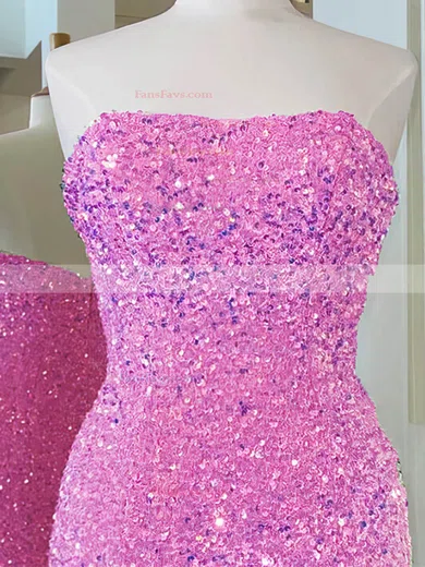 Sheath/Column Strapless Sequined Short/Mini Short Prom Dresses #Favs020020109865