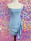 Sheath/Column Square Neckline Jersey Short/Mini Short Prom Dresses With Ruffles #Favs020020110622