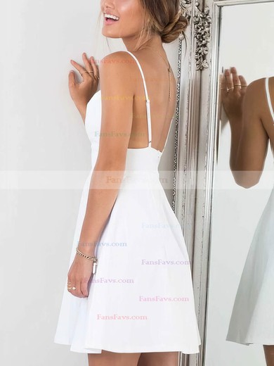 A-line V-neck Stretch Crepe Knee-length Short Prom Dresses #Favs020020111452