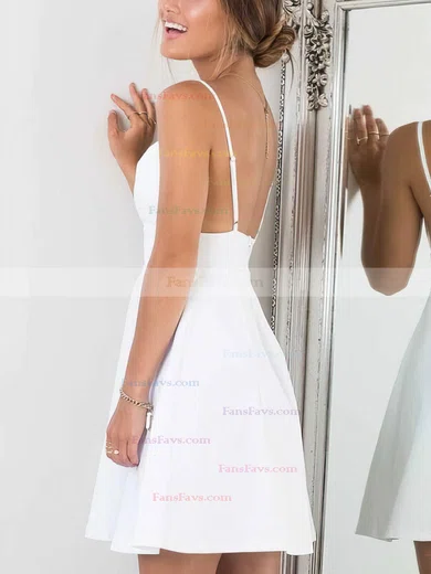 A-line V-neck Stretch Crepe Knee-length Short Prom Dresses #Favs020020111452