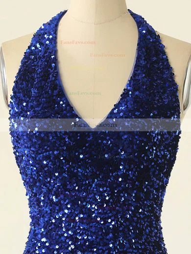 Sheath/Column Halter Sequined Short/Mini Short Prom Dresses #Favs020020109870