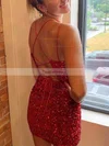 Sheath/Column V-neck Sequined Short/Mini Short Prom Dresses #Favs020020110627