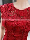 A-line Scoop Neck Lace Knee-length Lace Short Prom Dresses #Favs020020108943