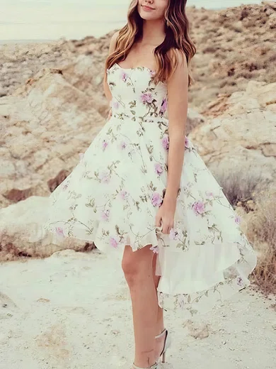 A-line Square Neckline Tulle Knee-length Short Prom Dresses #Favs020020108950