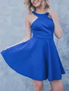 A-line Scoop Neck Stretch Crepe Knee-length Short Prom Dresses #Favs020020111464
