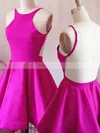 A-line Scoop Neck Stretch Crepe Knee-length Short Prom Dresses #Favs020020111464