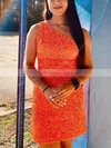 Sheath/Column One Shoulder Sequined Short/Mini Short Prom Dresses #Favs020020111275