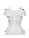 A-line Off-the-shoulder Tulle Tea-length Short Prom Dresses With Feathers / Fur #Favs020020111279