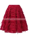 A-line Scoop Neck Tulle Tea-length Short Prom Dresses #Favs020020111281