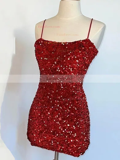 Sheath/Column Scoop Neck Sequined Short/Mini Short Prom Dresses #Favs020020109896