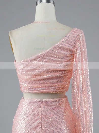 Sheath/Column One Shoulder Sequined Short/Mini Beading Short Prom Dresses #Favs020020108976