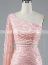 Sheath/Column One Shoulder Sequined Short/Mini Beading Short Prom Dresses #Favs020020108976
