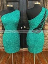 Sheath/Column One Shoulder Sequined Short/Mini Short Prom Dresses #Favs020020109898