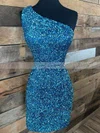 Sheath/Column One Shoulder Sequined Short/Mini Short Prom Dresses #Favs020020109898