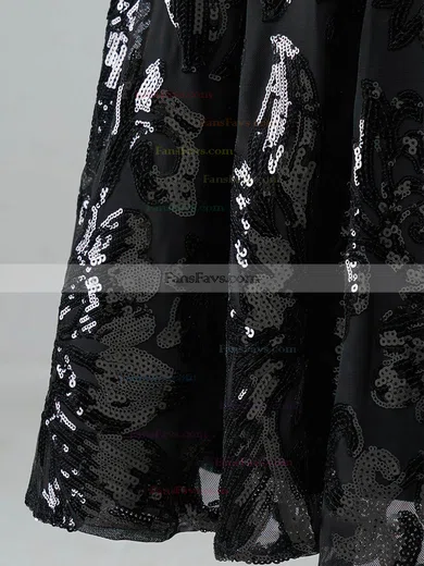 A-line V-neck Tulle Sequined Short/Mini Short Prom Dresses #Favs020020108978