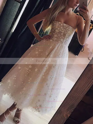 A-line Square Neckline Tulle Ankle-length Bow Short Prom Dresses #Favs020020108986