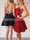 A-line Scoop Neck Sequined Short/Mini Short Prom Dresses #Favs020020110669