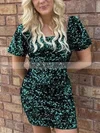 Sheath/Column Square Neckline Sequined Short/Mini Short Prom Dresses #Favs020020110670