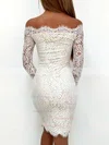 Sheath/Column Off-the-shoulder Lace Short/Mini Short Prom Dresses #Favs020020108996