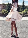A-line Scoop Neck Stretch Crepe Short/Mini Short Prom Dresses With Beading #Favs020020111312