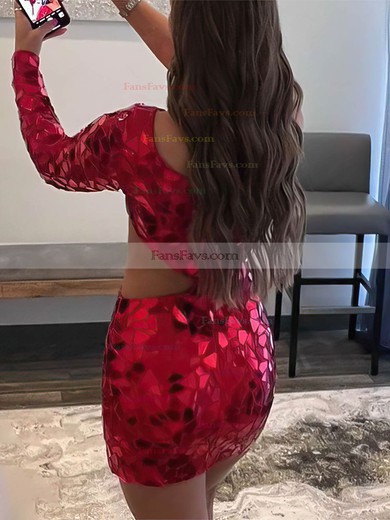 Sheath/Column One Shoulder Sequined Short/Mini Short Prom Dresses #Favs020020110690