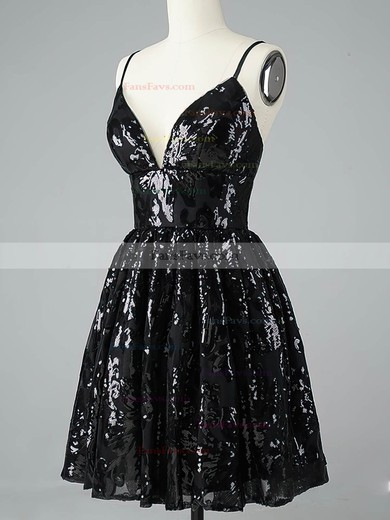 A-line V-neck Sequined Short/Mini Short Prom Dresses #Favs020020109926