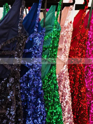 Sheath/Column V-neck Sequined Short/Mini Short Prom Dresses #Favs020020109928