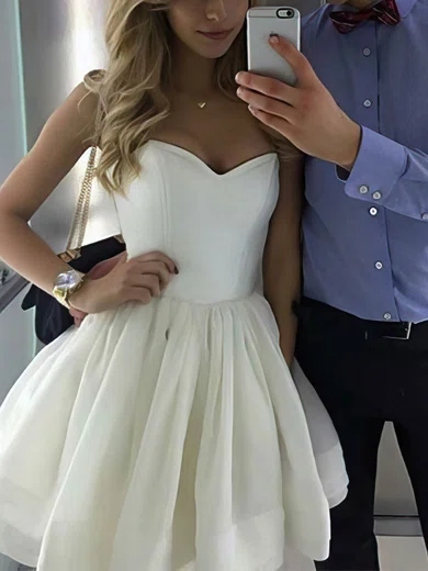 A-line Sweetheart Organza Short/Mini Short Prom Dresses #Favs020020111328