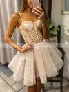 A-line Sweetheart Glitter Short/Mini Short Prom Dresses With Appliques Lace #Favs020020111330