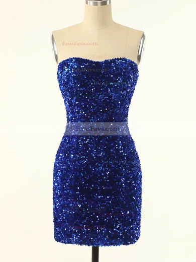 Sheath/Column Strapless Sequined Short/Mini Short Prom Dresses #Favs020020109934