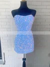 Sheath/Column Strapless Sequined Short/Mini Short Prom Dresses #Favs020020109934