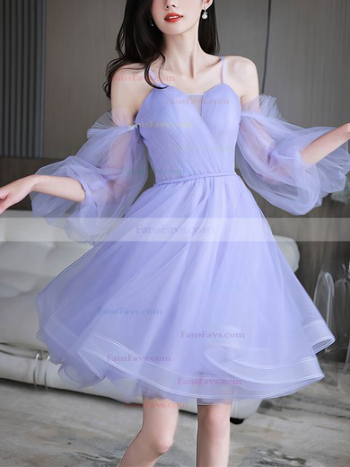 A-line Off-the-shoulder Tulle Short/Mini Short Prom Dresses #Favs020020109936