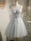 A-line Sweetheart Tulle Short/Mini Short Prom Dresses With Pearl Detailing #Favs020020109941
