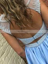 A-line Scoop Neck Satin Short/Mini Beading Short Prom Dresses #Favs020020109025