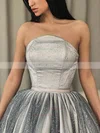 A-line Strapless Glitter Tea-length Short Prom Dresses #Favs020020111344