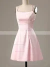 A-line Square Neckline Satin Short/Mini Short Prom Dresses #Favs020020111346