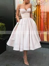 Ball Gown Sweetheart Satin Tea-length Short Prom Dresses With Pockets #Favs020020111347
