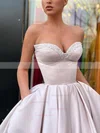 Ball Gown Sweetheart Satin Tea-length Short Prom Dresses With Pockets #Favs020020111347