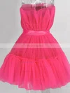 A-line Strapless Tulle Short/Mini Short Prom Dresses With Sashes / Ribbons #Favs020020109949