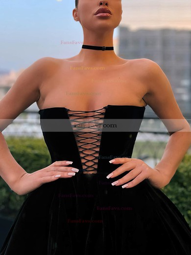 Ball Gown Strapless Satin Tea-length Short Prom Dresses With Pockets #Favs020020111348