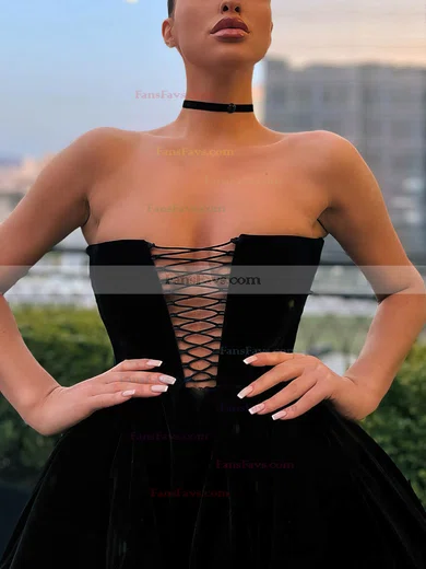 Ball Gown Strapless Satin Tea-length Short Prom Dresses With Pockets #Favs020020111348