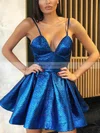A-line V-neck Shimmer Crepe Short/Mini Short Prom Dresses #Favs020020111351