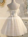 A-line Square Neckline Tulle Short/Mini Short Prom Dresses With Feathers / Fur #Favs020020109955