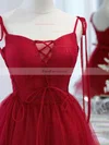 A-line Square Neckline Tulle Short/Mini Short Prom Dresses With Sashes / Ribbons #Favs020020109957