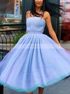 A-line Strapless Chiffon Tea-length Short Prom Dresses #Favs020020111361