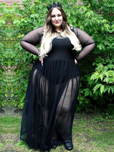 A-line Scoop Neck Tulle Floor-length Draped prom dress #Favs020105952