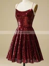 A-line Scoop Neck Sequined Short/Mini Short Prom Dresses #Favs020020109964