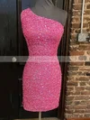Sheath/Column One Shoulder Sequined Short/Mini Short Prom Dresses #Favs020020109968
