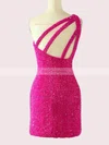 Sheath/Column One Shoulder Sequined Short/Mini Short Prom Dresses #Favs020020109970